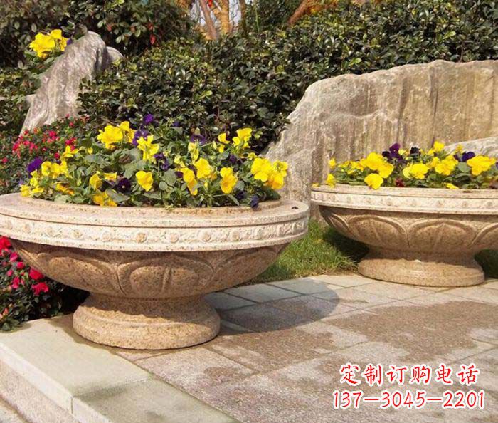 江西砂岩花盆雕塑