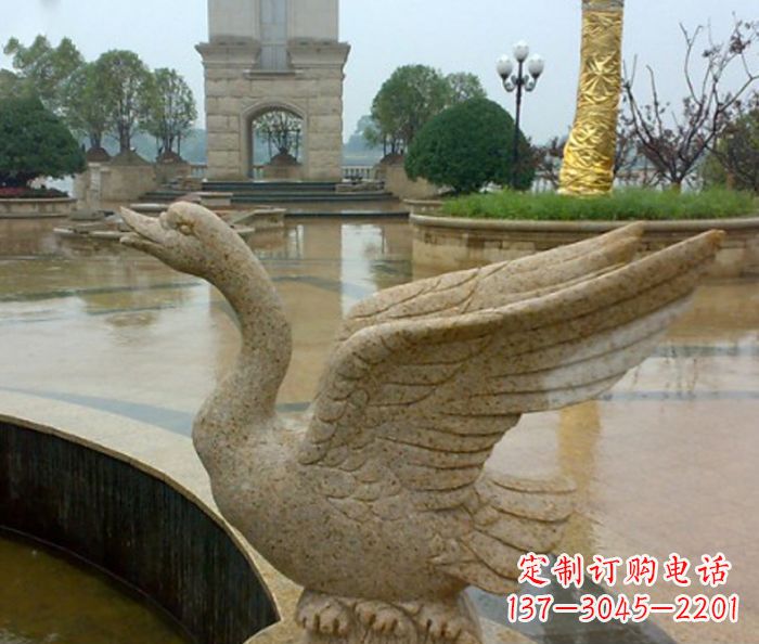 江西公园景观砂岩天鹅喷泉石雕