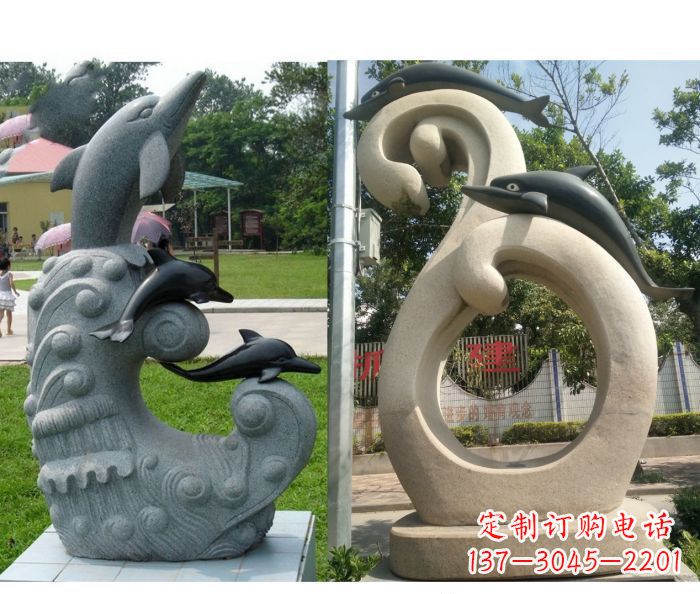 江西海豚雕塑，让你的公园景观更加优美缤纷