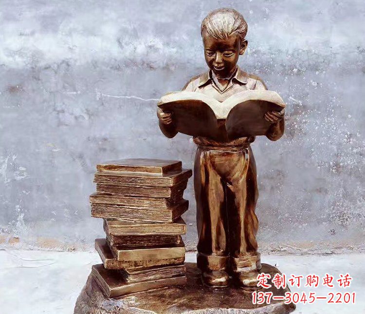 江西玻璃钢仿铜小孩雕塑