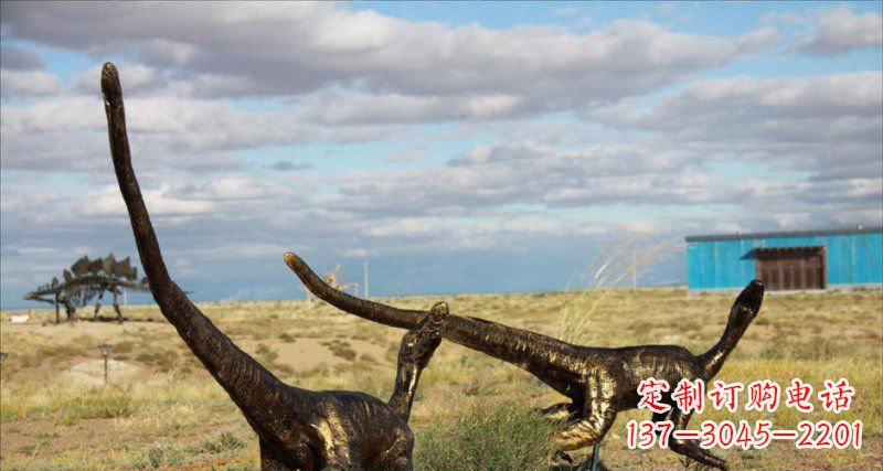 江西公园恐龙动物铜雕 (2)