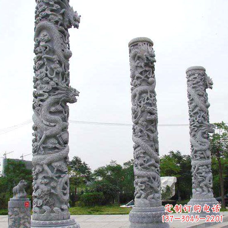 江西精美的公园景观龙柱雕塑