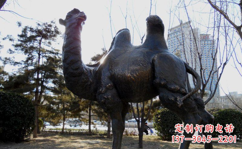 江西优美雕刻骆驼铜雕塑