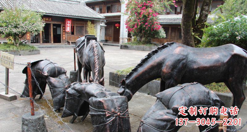 江西公园马动物铜雕 (7)