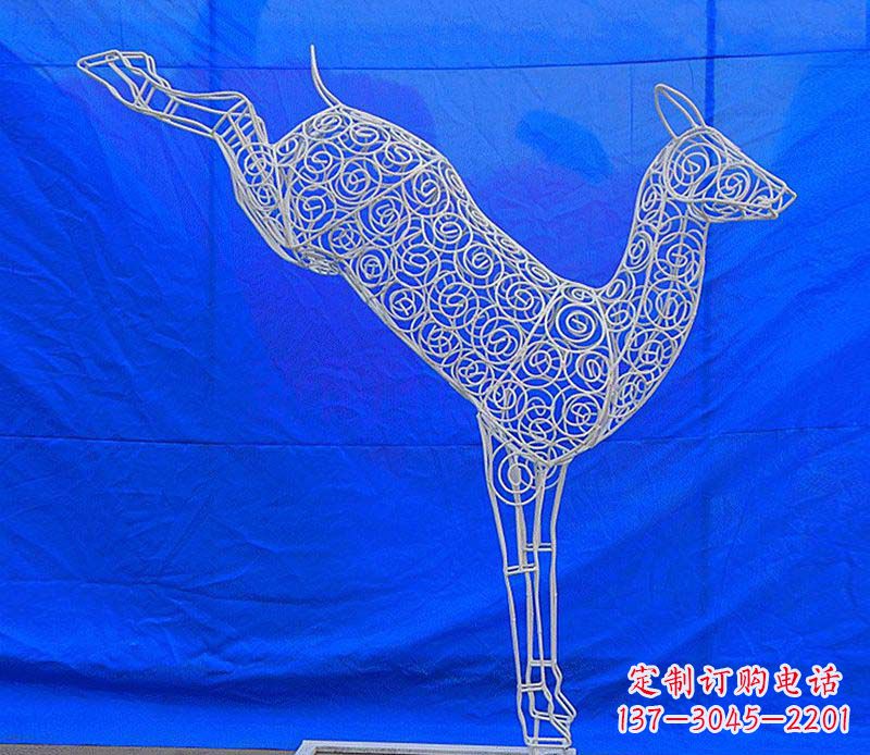 江西中领雕塑梅花鹿不锈钢镂空雕塑