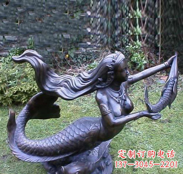 江西公园美人鱼景观铜雕