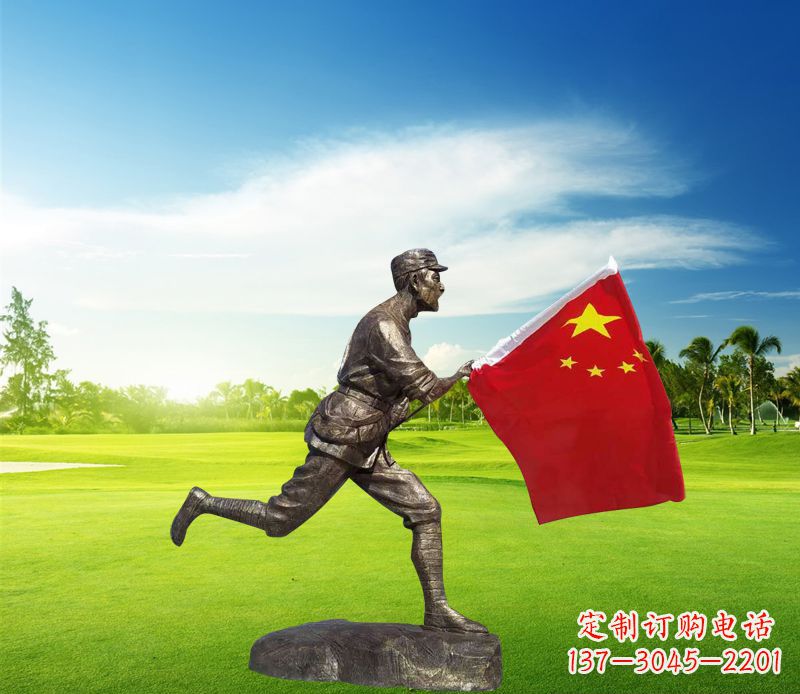江西精美国旗铜雕
