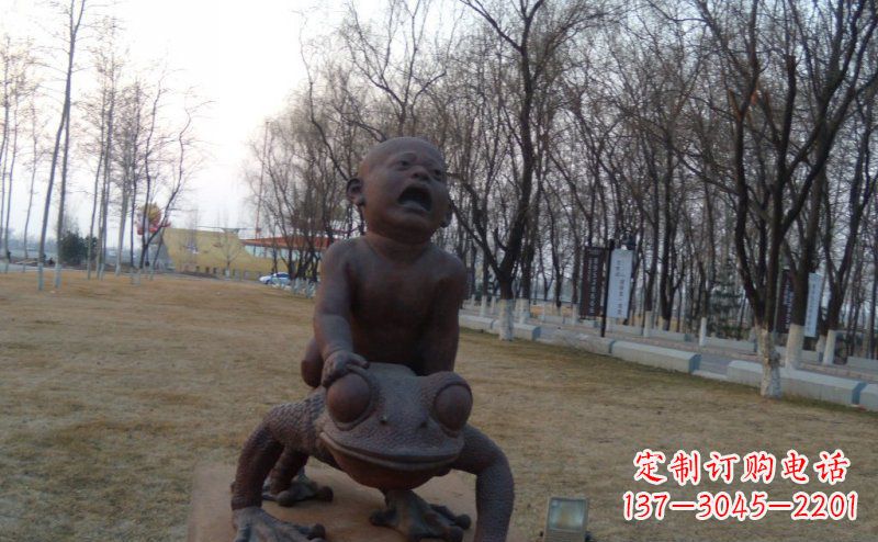 江西中领雕塑铸造的可爱萌趣青蛙铜雕