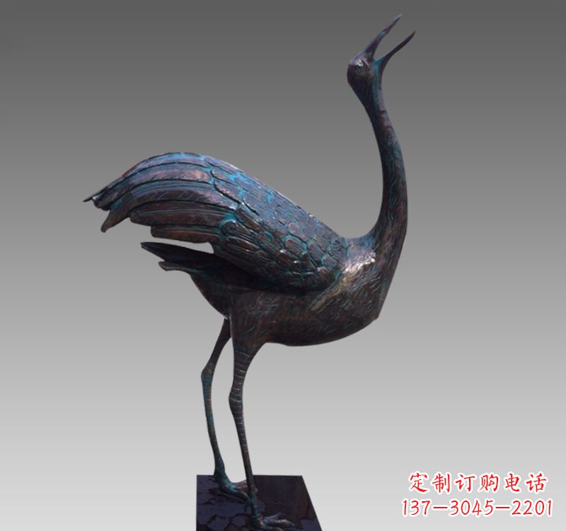 江西青铜雕刻仙鹤翱翔