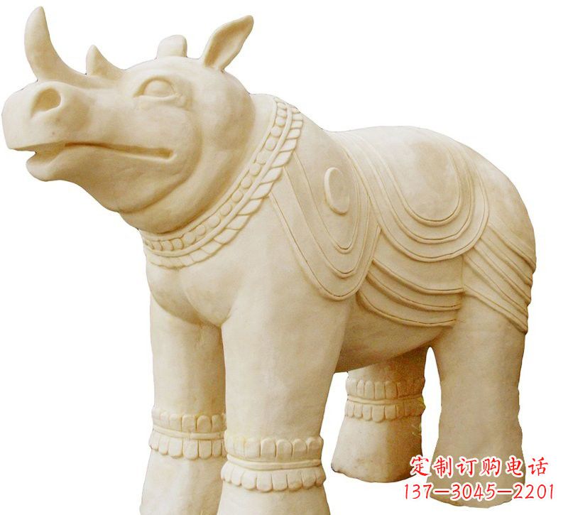 江西砂岩犀牛雕塑