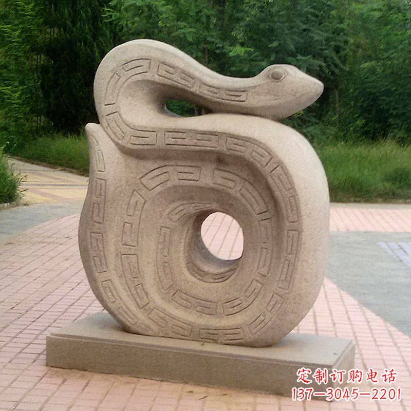 江西砂岩动物蛇雕塑
