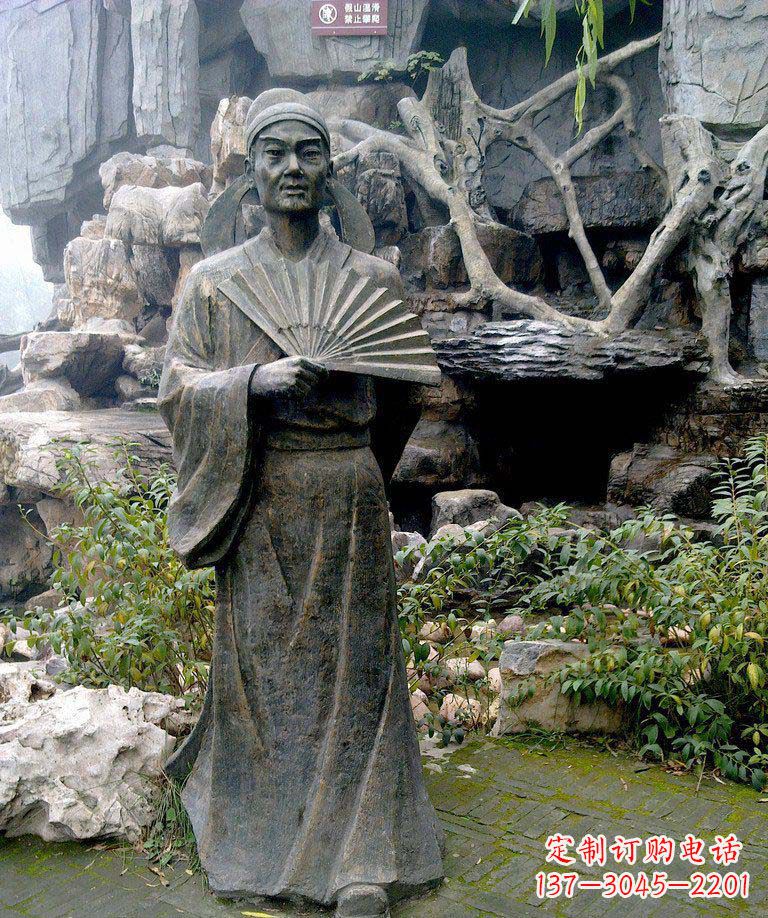 江西公园诗人杜甫古代人物铜雕