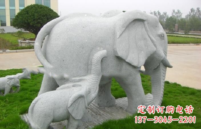 江西公园石雕母子大象