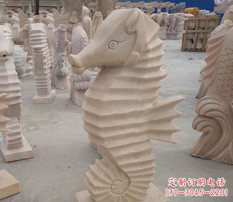 江西海马石雕塑——精美的艺术美学