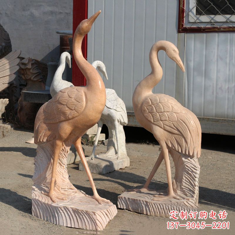江西精美雕刻仙鹤景观石雕