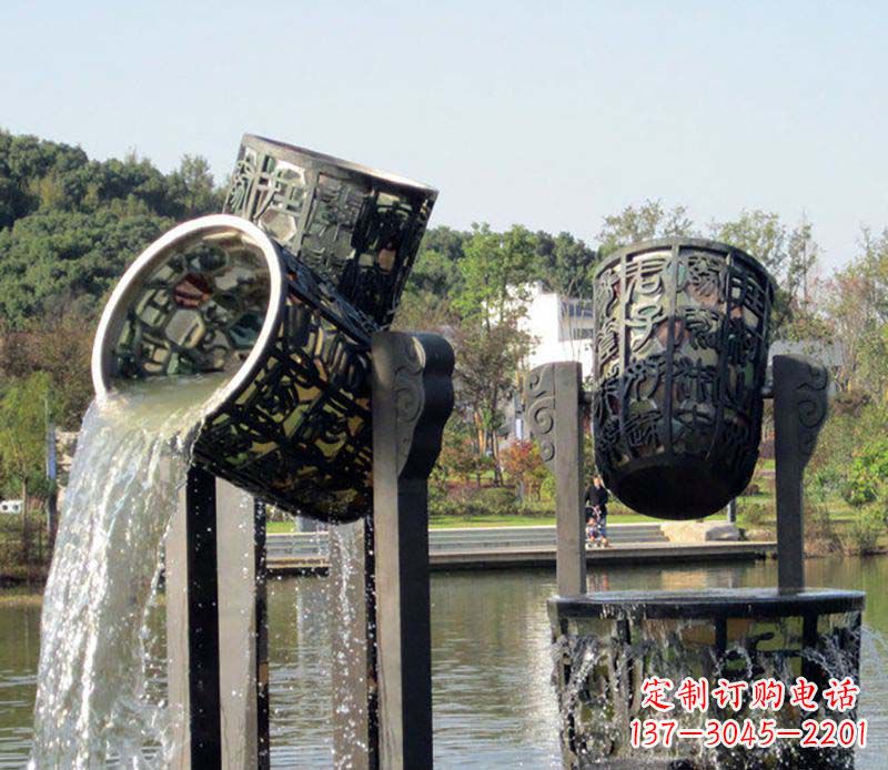 江西精美的铜制公园水缸喷泉雕塑