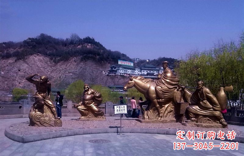 江西精美铜雕唐僧师徒小品
