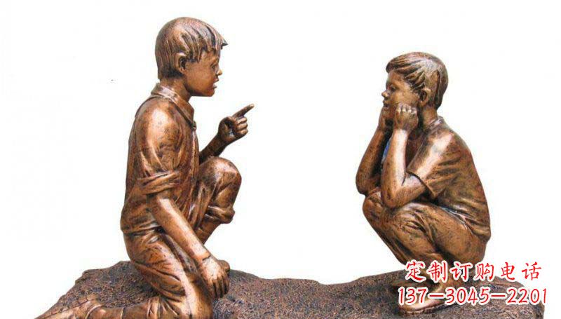 江西专业定制小品铜雕-尊贵的雕塑男孩