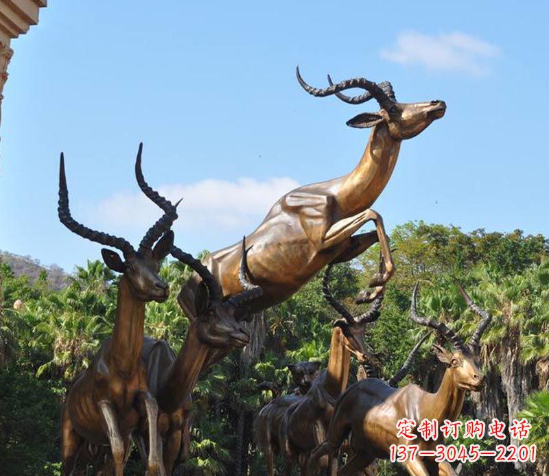 江西立体雕塑——羚羊奔跑