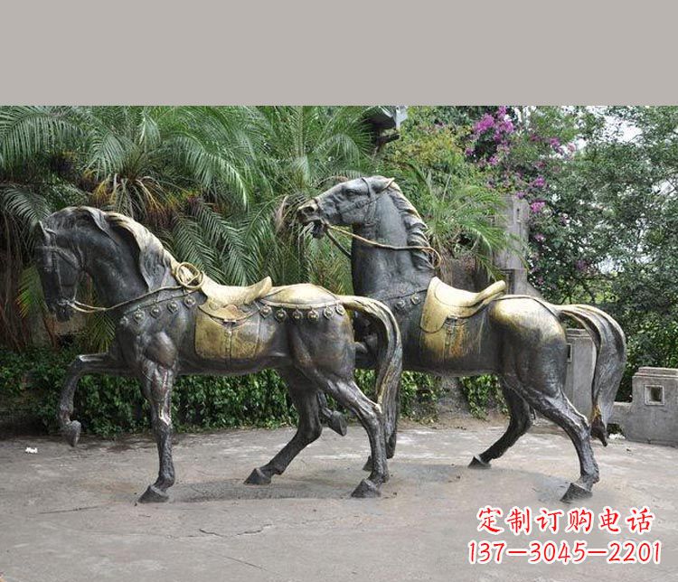 江西3米大型精美纯铜马鞍雕塑