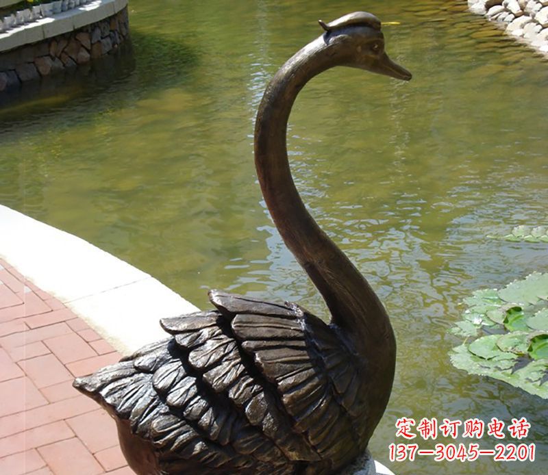 江西公园装饰铜天鹅喷泉雕塑