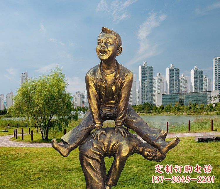 江西中领雕塑铜质经典跳马蹲人雕塑