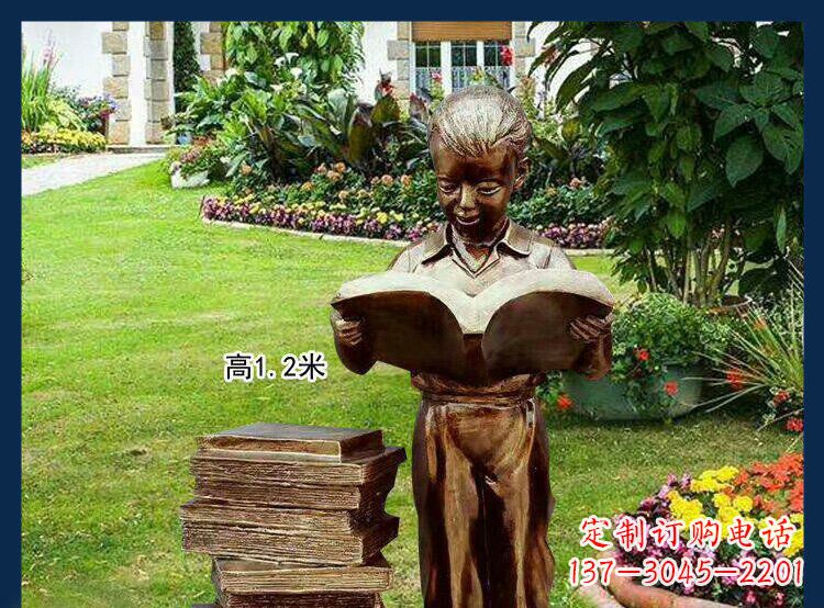 江西公园铜雕西方美女看书人物雕塑