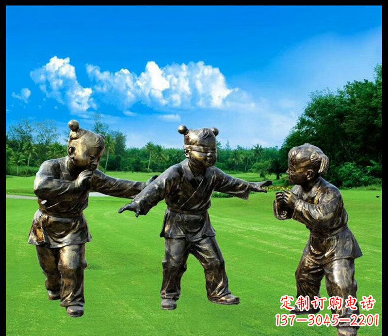 江西精致的儿童铜雕造型,增添公园乐趣
