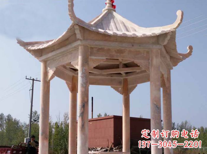 江西红六角凉亭雕塑