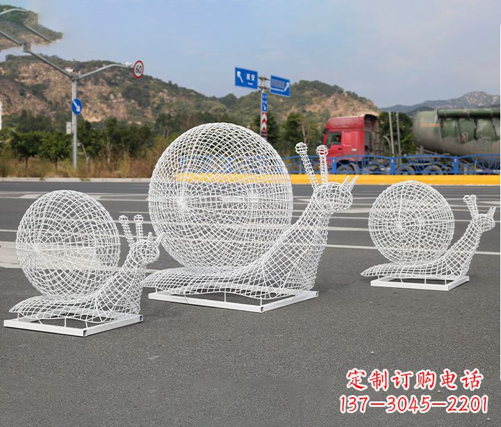 江西公园蜗牛镂空不锈钢雕塑