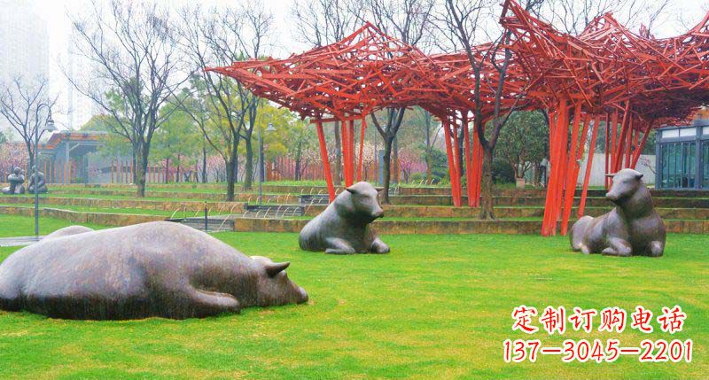 江西中领雕塑精美休闲动物铜雕