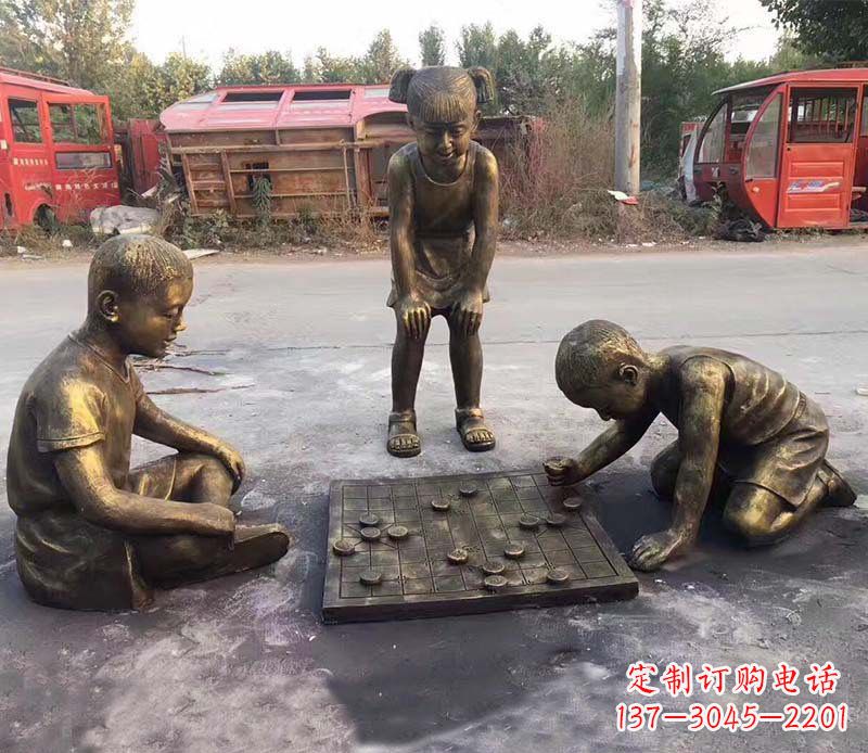 江西铜雕“童年梦想”儿童雕塑