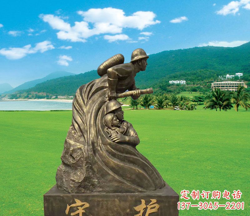 江西弘扬消防文化的消防员雕塑