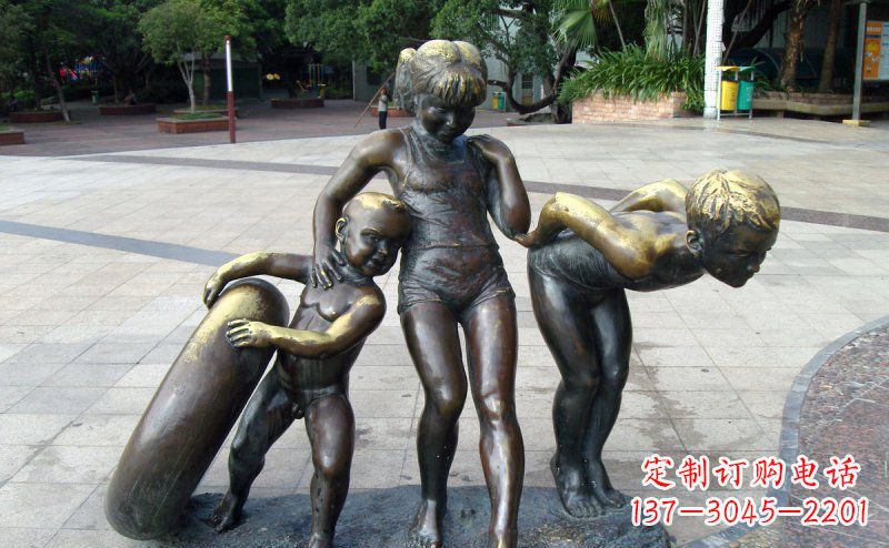 江西浪漫情怀小孩铜雕