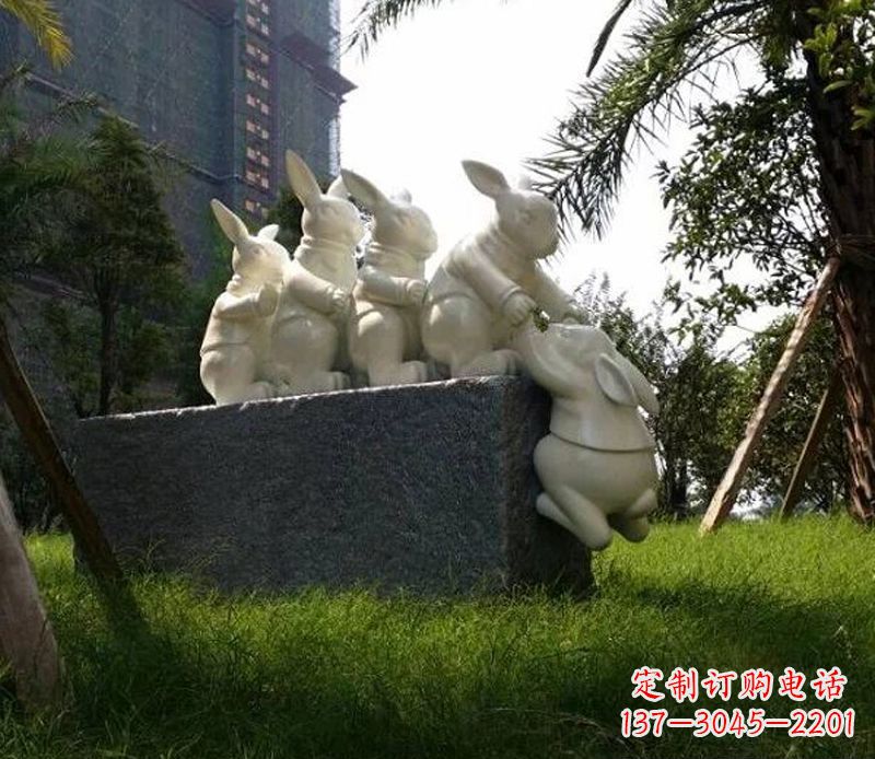 江西中领雕塑精美兔子石雕