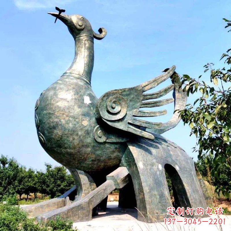 江西公园园林朱雀铜雕景观雕塑