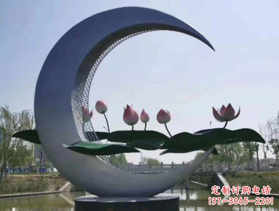 江西不锈钢月亮景观装饰雕塑