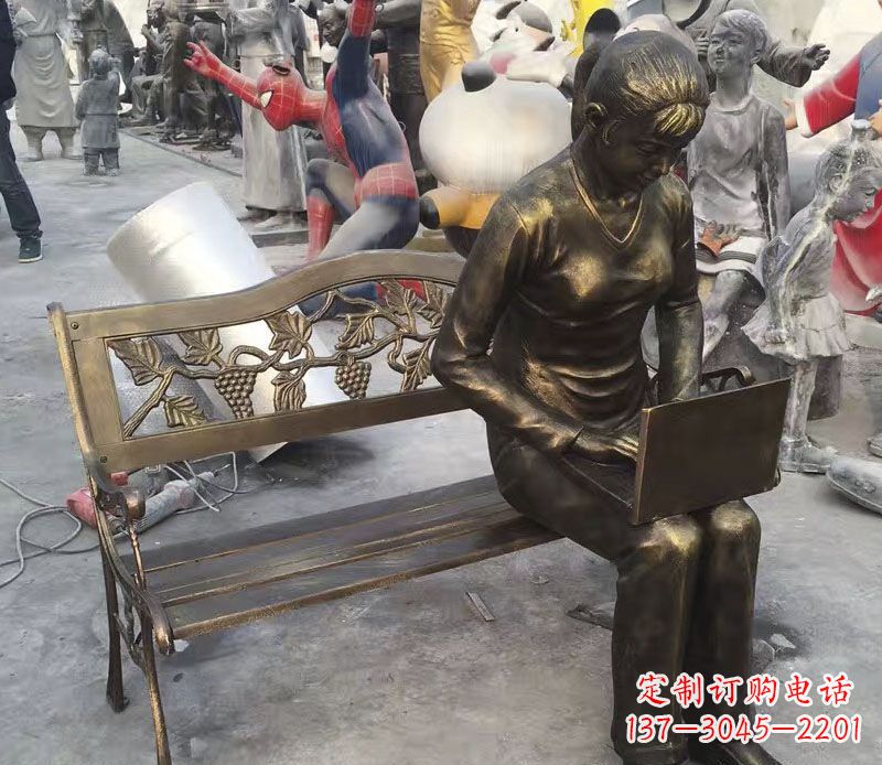江西中领雕塑推出优雅可爱的女孩铜雕