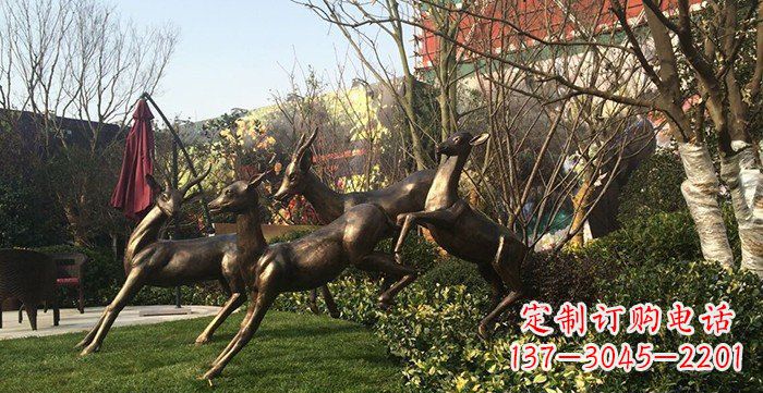 江西中领雕塑精美铜鹿动物雕塑