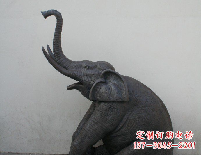 江西铜雕大象喷水动物塑像