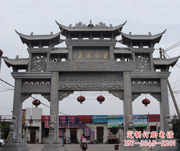 江西古城牌坊雕塑，让历史永久流传