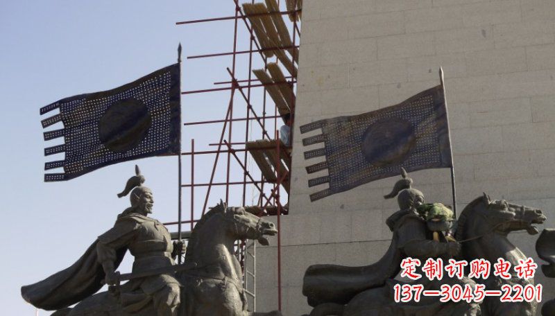 江西古代将军景区铜雕