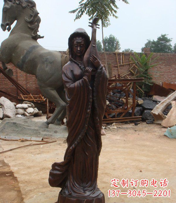 江西古代美女公园人物铜雕 (2)