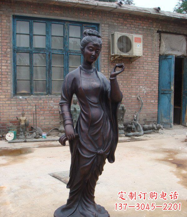 江西古代美女公园人物铜雕