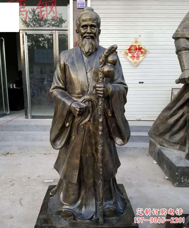江西珍藏古代名医孙思邈铜雕塑