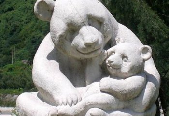 江西公园装饰熊猫石雕