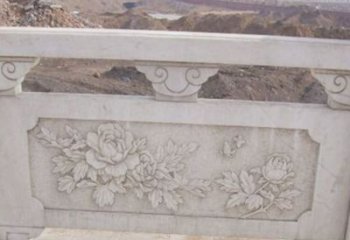 江西牡丹花浮雕石栏板景观雕塑