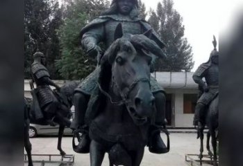 江西英姿飒爽古代将军骑马铜雕