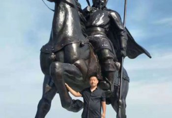 江西以古代骑马将军为灵感的铜雕