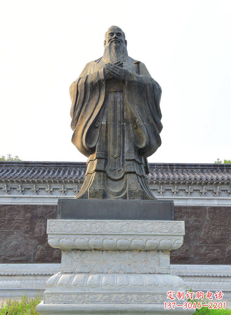 江西古代人物孔子铜雕 (2)